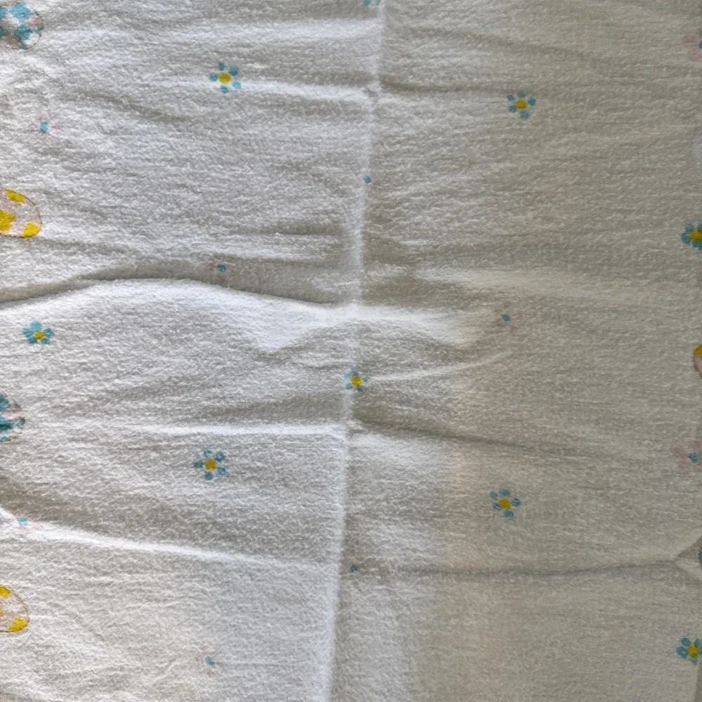 Vintage Babycare Receiving Baby Blanket Kittens Balloons Size 26x 38 100% Cotton